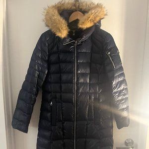 Andrew Marc Quilted Coat with Genuine Coyote Fur